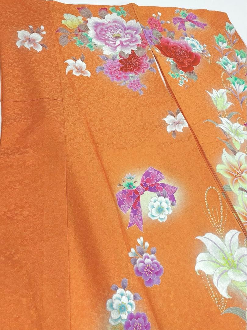 振袖 豪華 銀通し 刺繍 紋意匠 薔薇 身丈162cm 撥水加工済