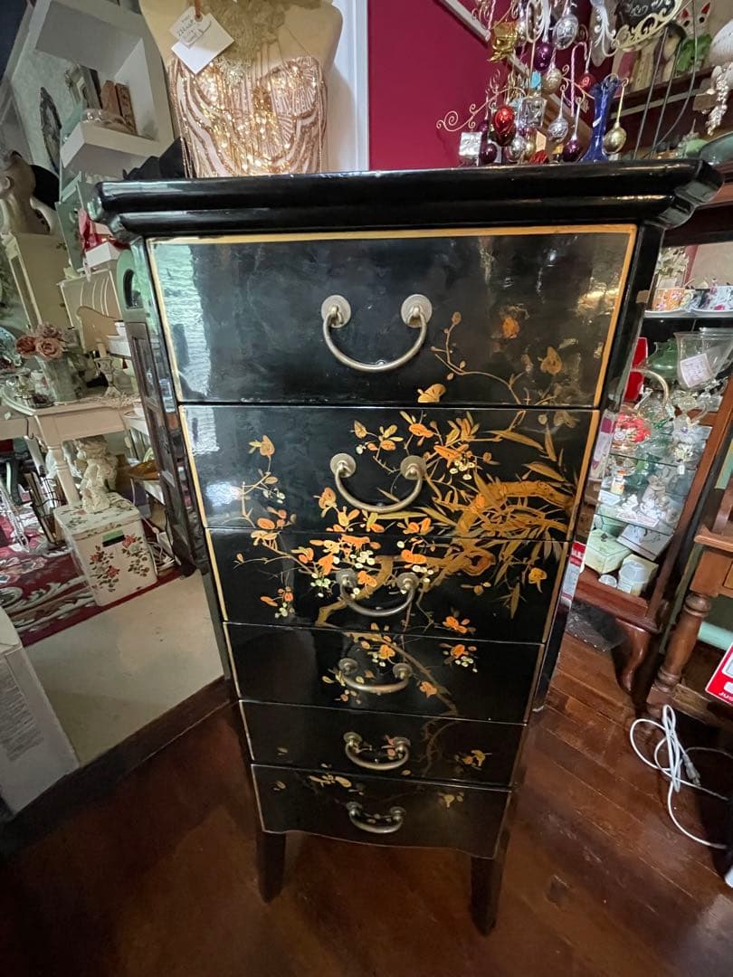 値下！中国家具 宝石棚 花鳥画　シノワズリ家具