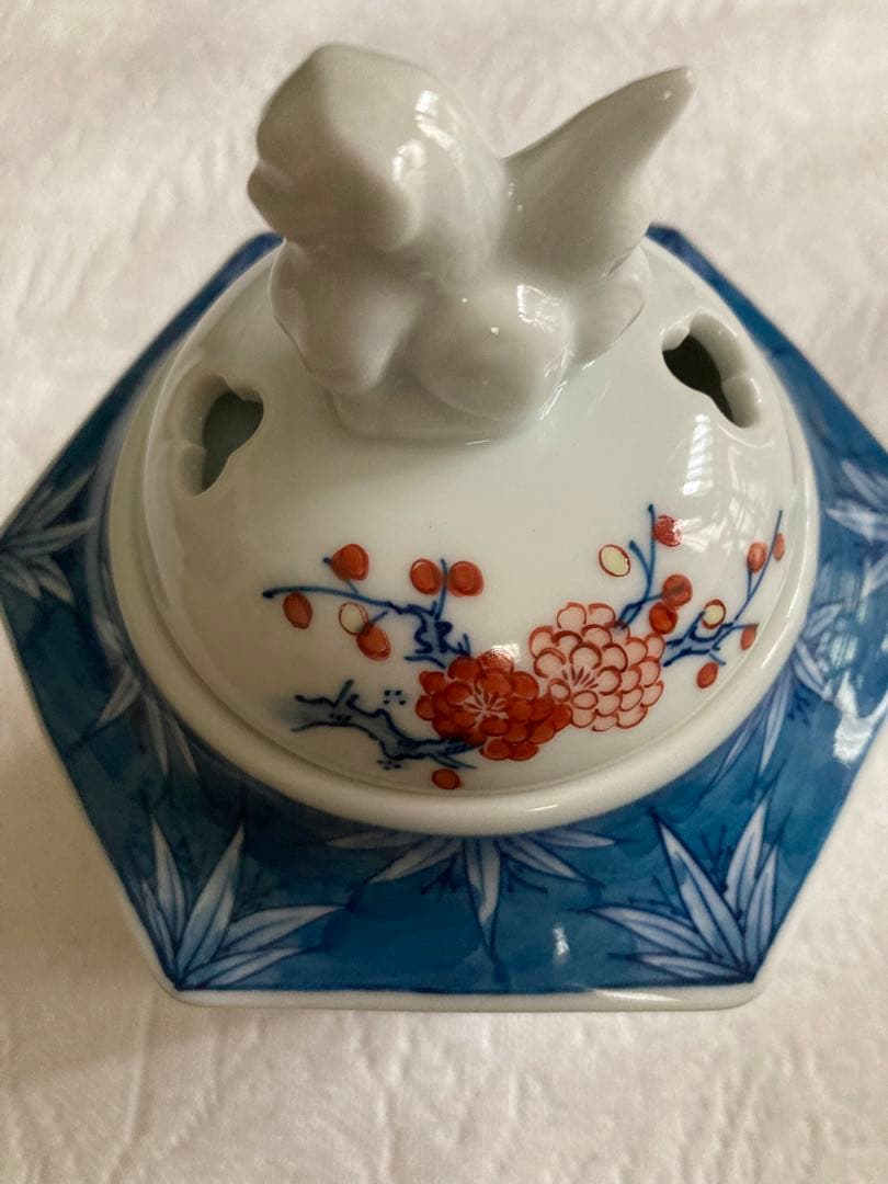 香炉　魯山　色鍋島焼　新品