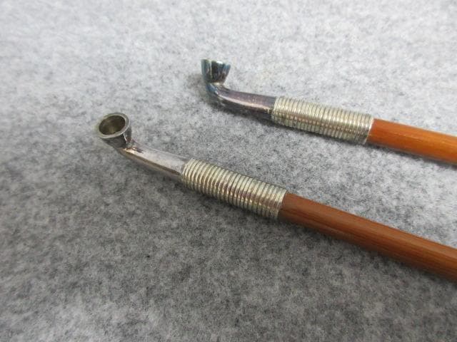 銀製糸目キセル一双 [B25780]