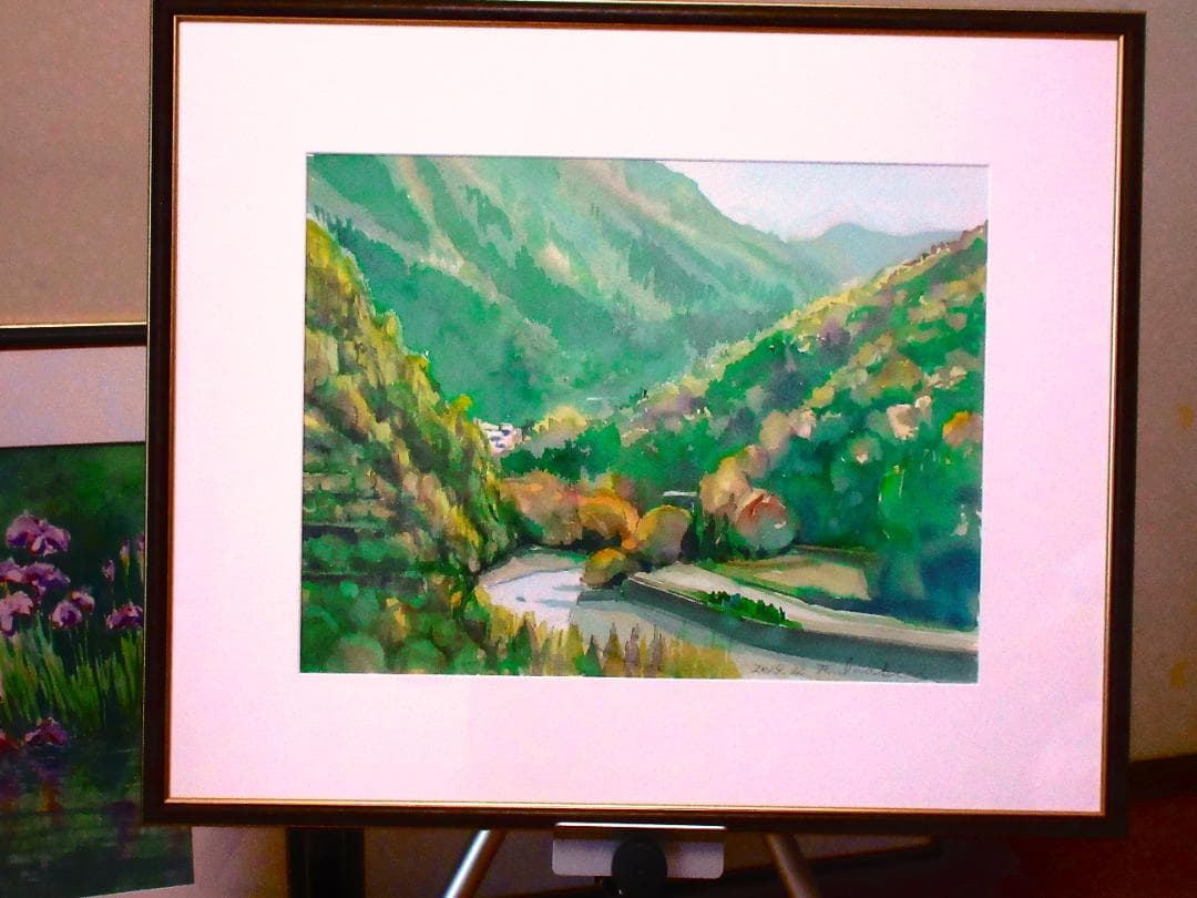 丹沢湖からの眺望（水彩画）