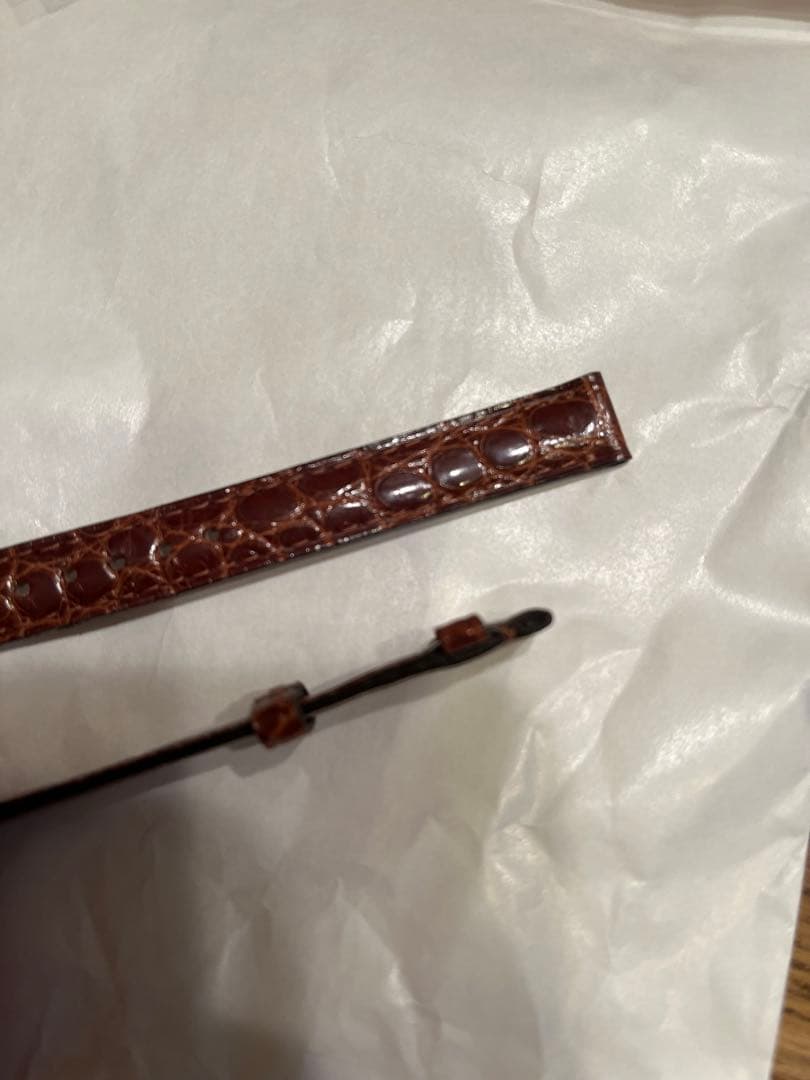 カルティエ　時計ベルト　アリゲーター　shiny Gold 未使用1.2センチ