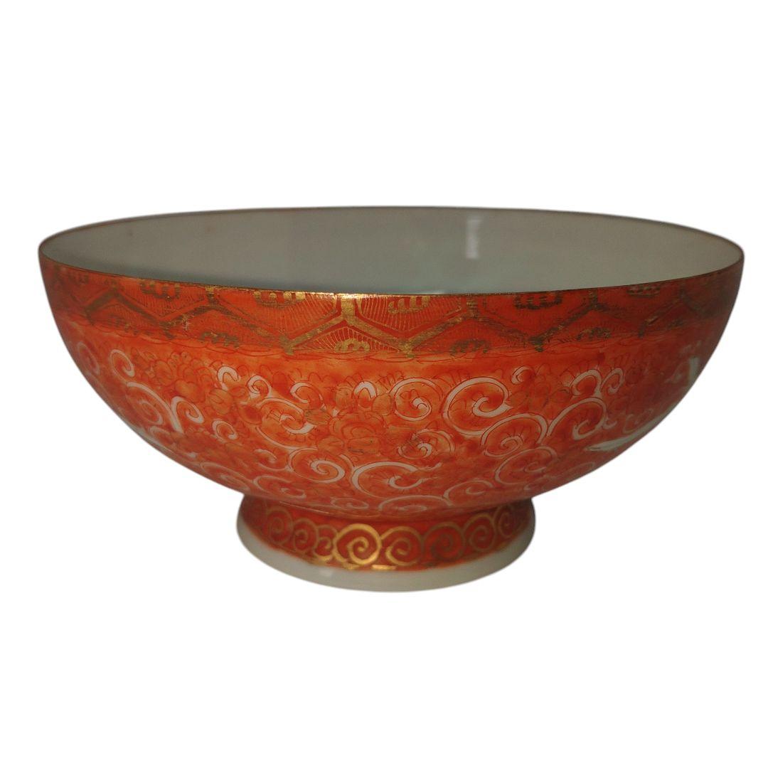 横浜　日光造 名工加藤湖三郎 金彩 卵殻手　 鳳凰唐草紋図鉢　明治美術　骨董品