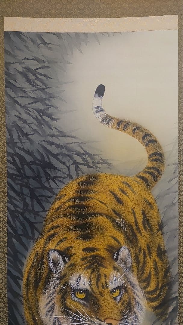 ご希望額まで値下げ～@赤富士鷹・紅葉鹿・猛虎 鳥獣画の複製掛軸3本セット