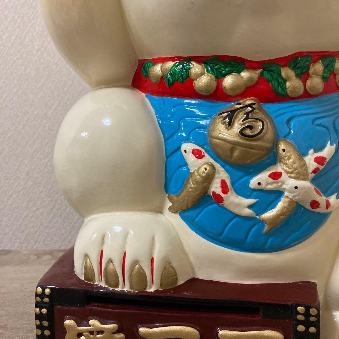 レトロ招き猫　招福置物　貯金箱　千万両〈検 常滑焼　海外向けデザイン　ビンテージ