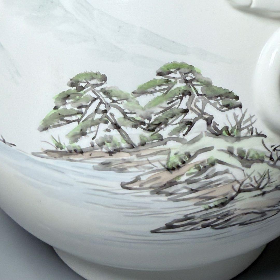 オールド深川製磁　山水図花瓶　銘有　昇然　高さ20.2cm　インテリア　有田焼