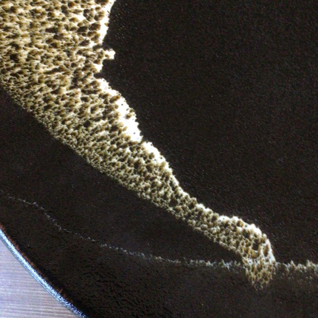 No4110 黒釉二彩大皿　陶印有　直径45.5cm 飾皿　陶磁器　送料無料