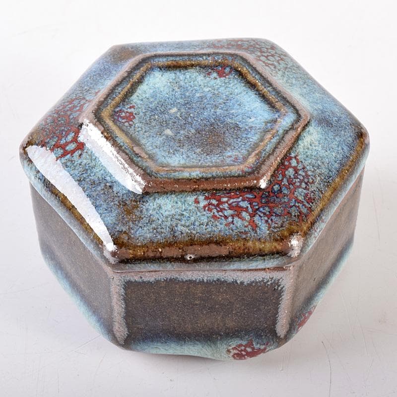 茶道具　河井貫次郎作　呉洲　八角盒子　香合　共箱　M　R8046