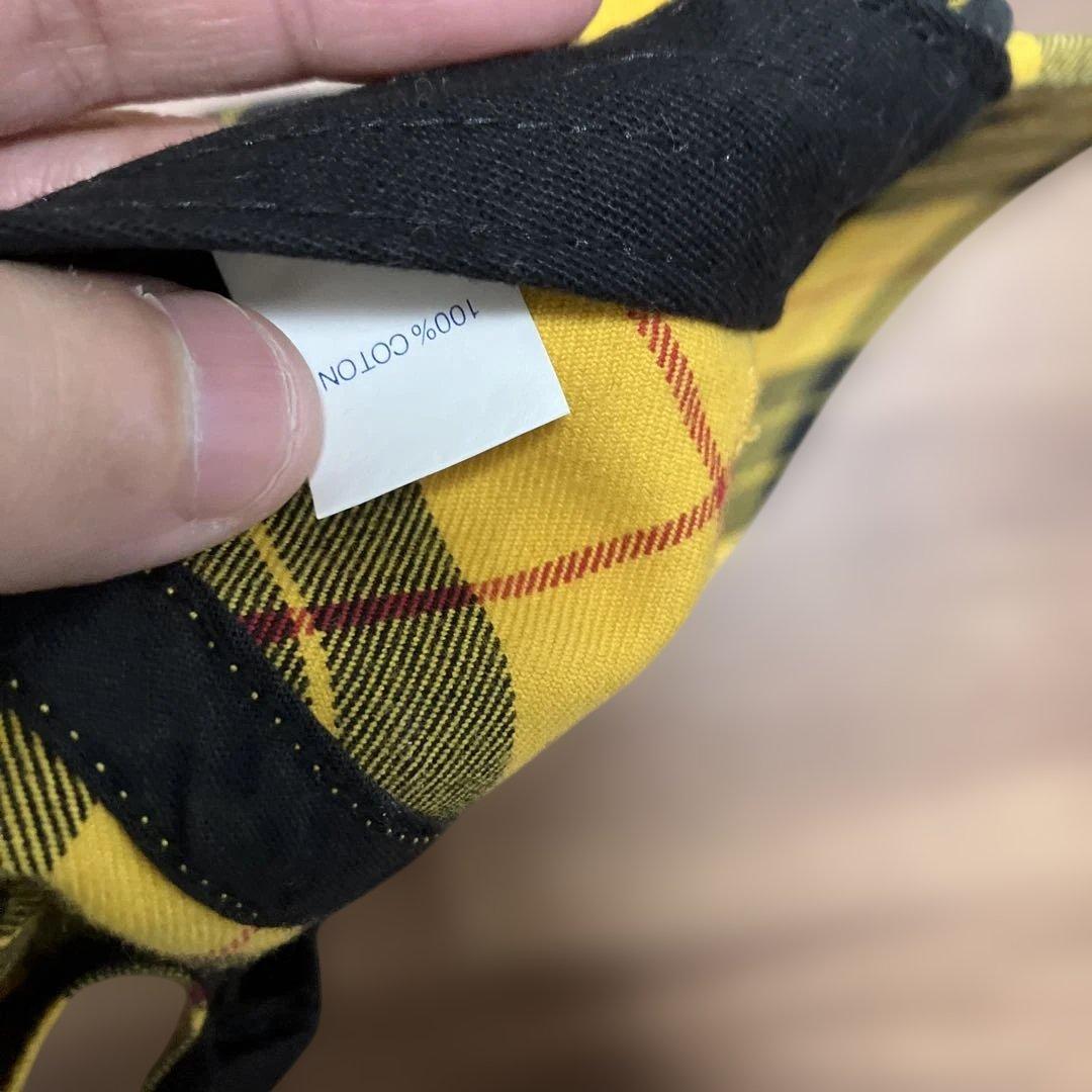 Supreme チェック柄 ワークキャップ　イエロー