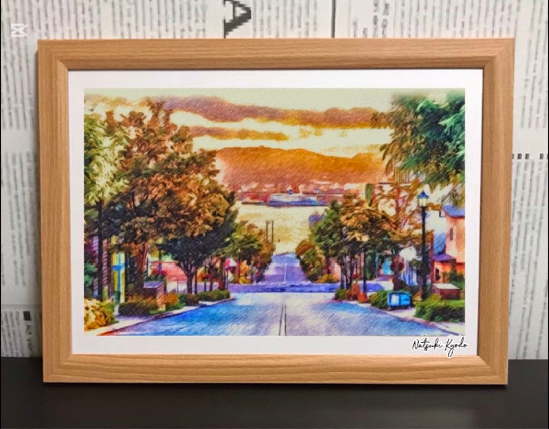 アニメ聖地巡礼絵画④額装品　32.7㎝×24.0㎝×1.5㎝背景画　ラブライブ！