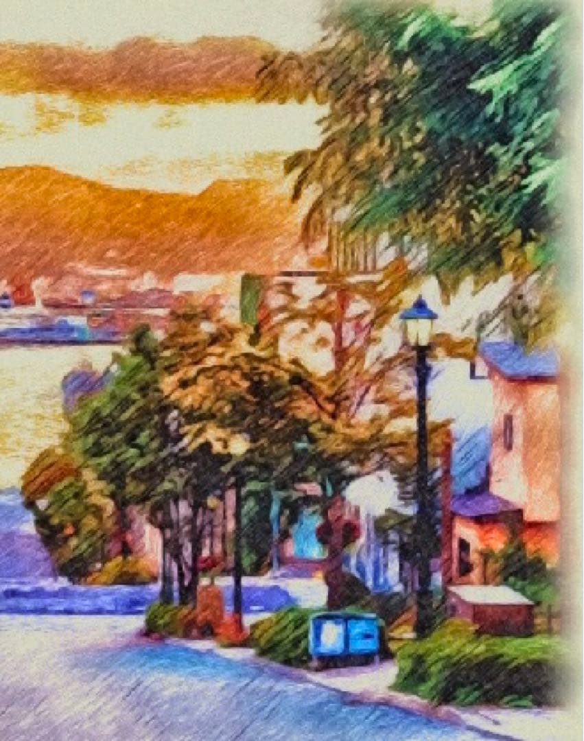 アニメ聖地巡礼絵画④額装品　32.7㎝×24.0㎝×1.5㎝背景画　ラブライブ！