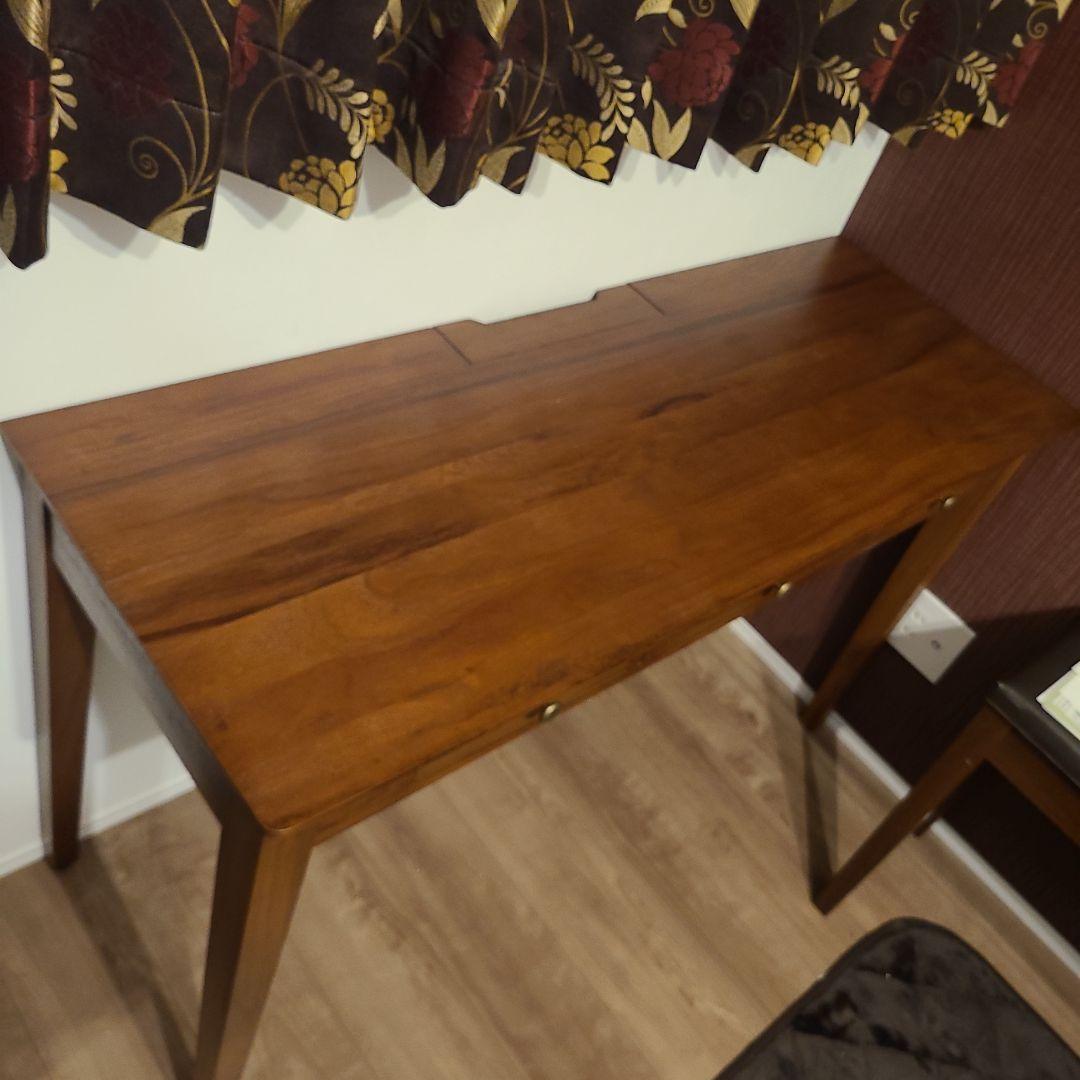 【チーク無垢材使用】デスク　学習机　テーブル　アジアン家具