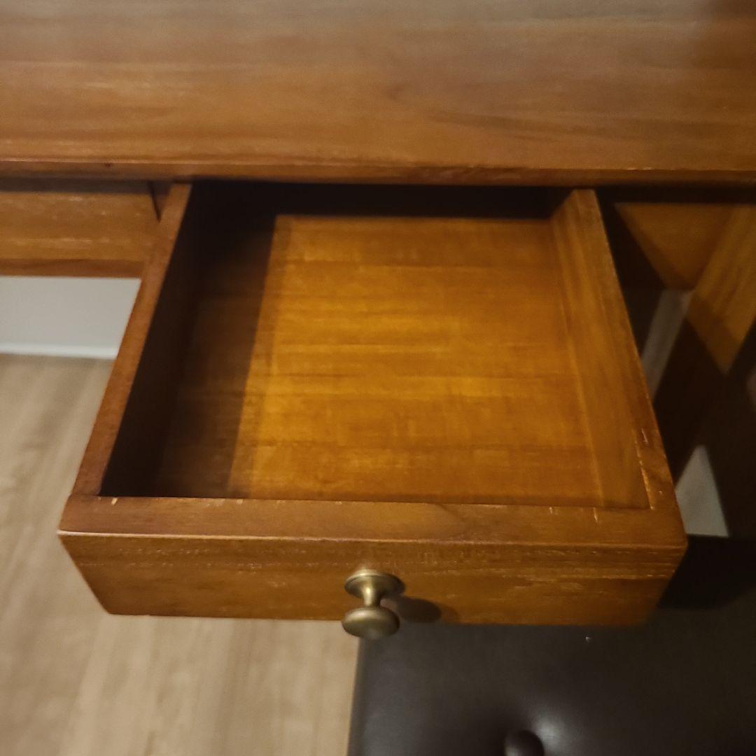 【チーク無垢材使用】デスク　学習机　テーブル　アジアン家具