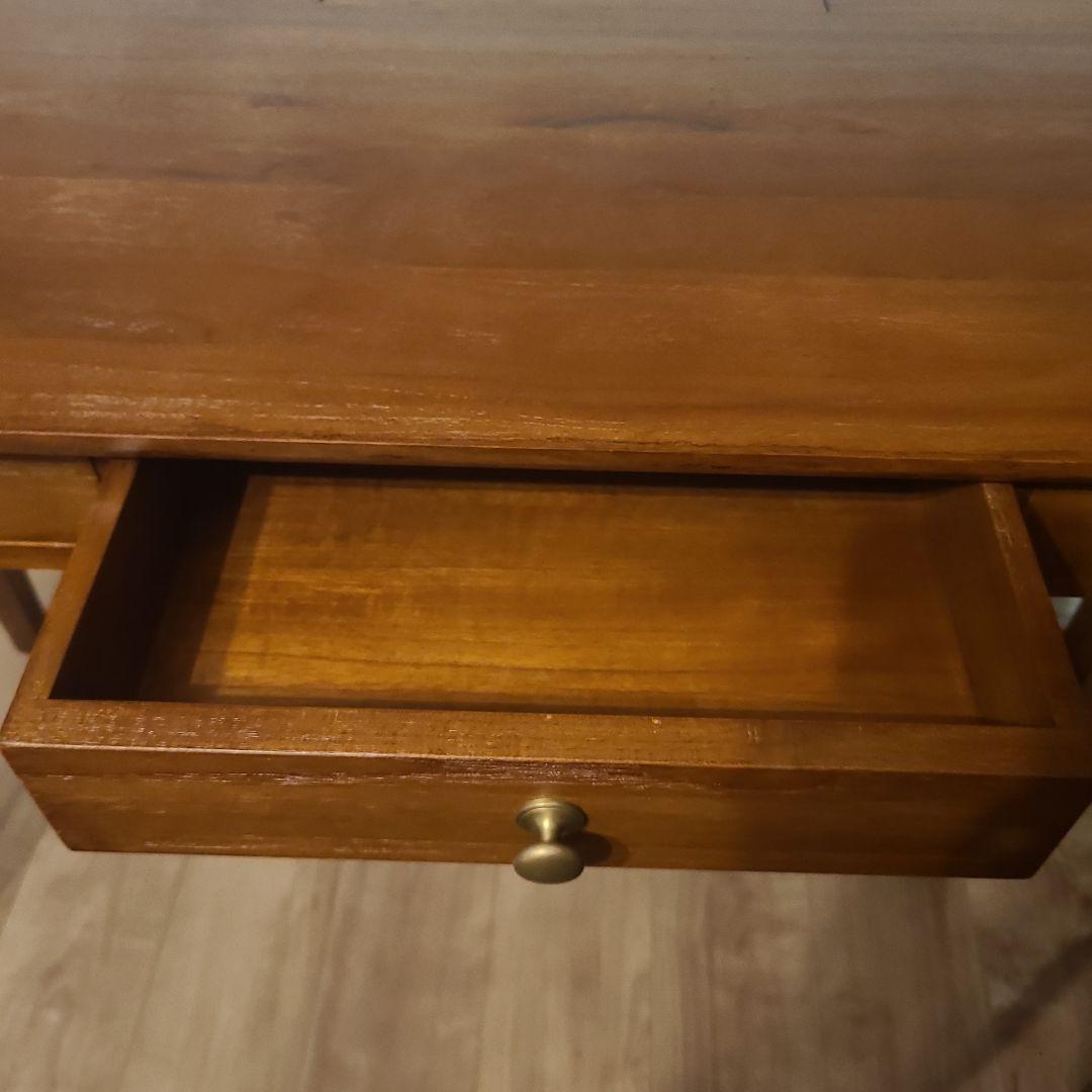 【チーク無垢材使用】デスク　学習机　テーブル　アジアン家具