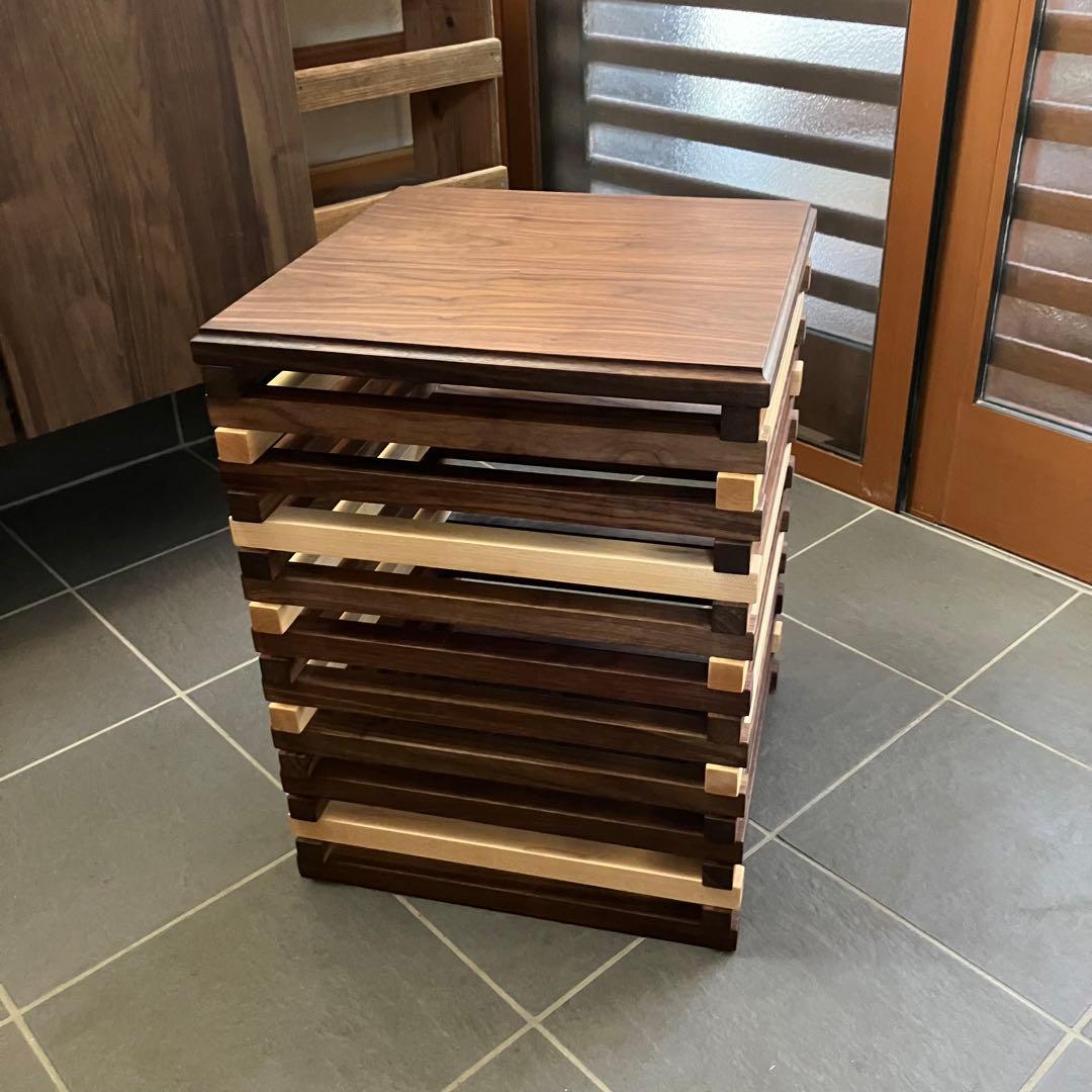 マッキー様用　サイドテーブル　フロアランプ　ウォールナット　無垢材　ハンドメイド