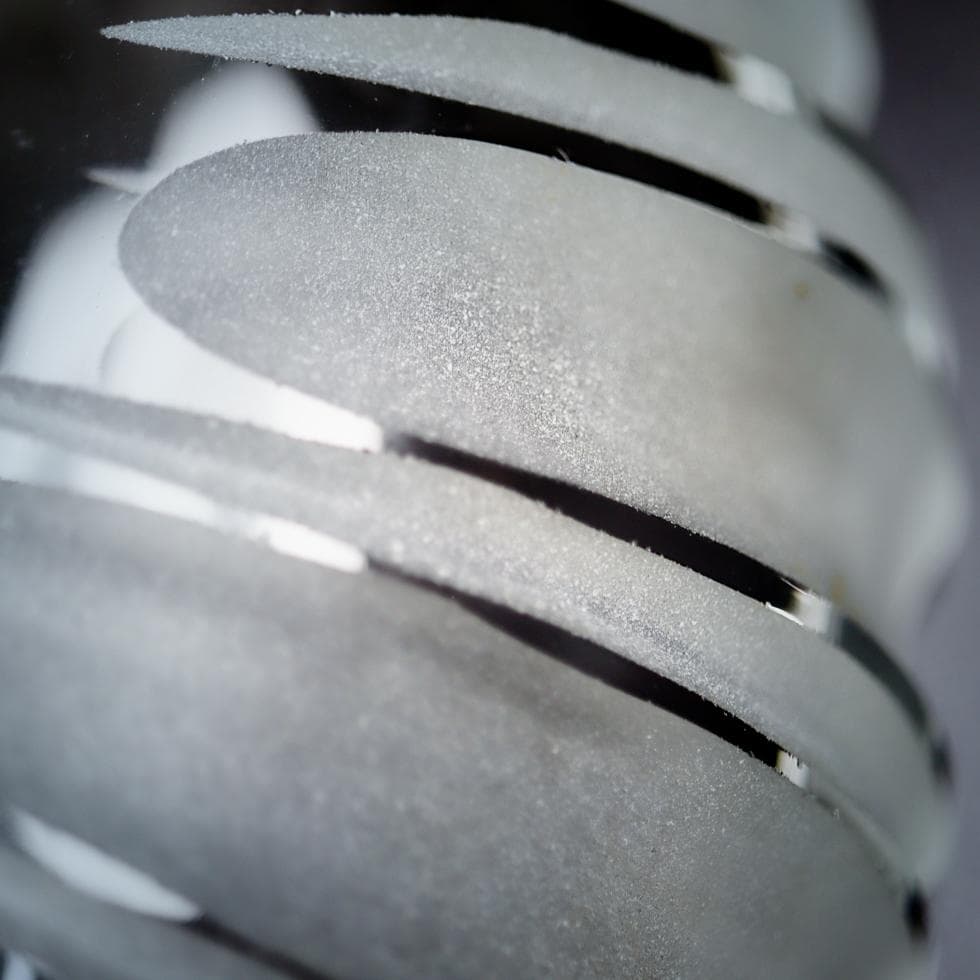 岩田藤七 手吹き サンドブラスト ストライプ 大鉢 30cm