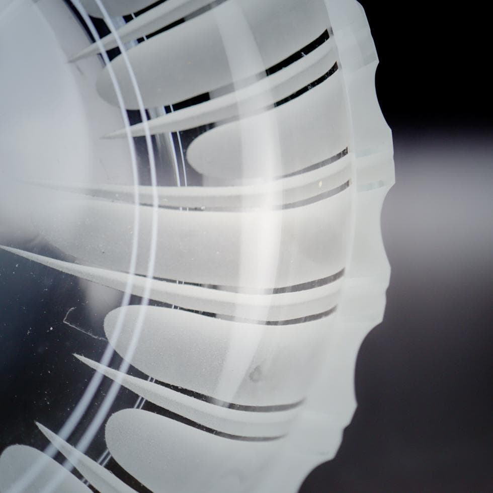 岩田藤七 手吹き サンドブラスト ストライプ 大鉢 30cm