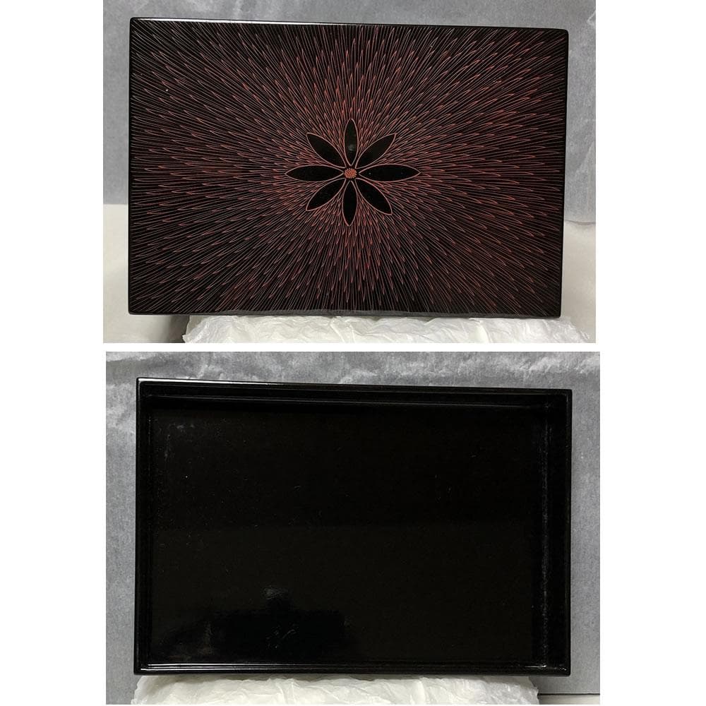 茶箱 塗師 松斎 蒟醤塗 共箱 野点 利休茶箱 抹茶碗 棗 香合 茶杓 花押