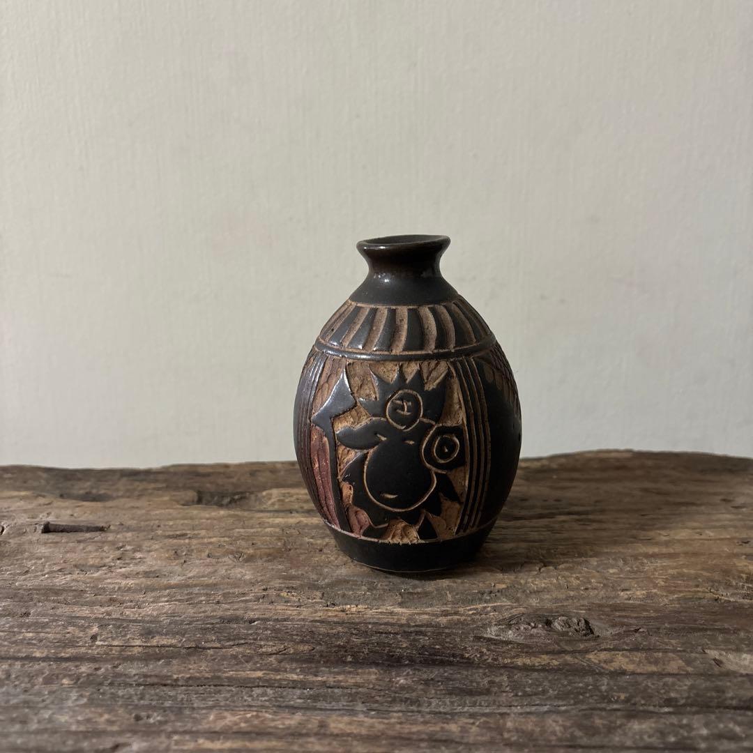 琉球　古典焼　小壺　③壺屋焼　やちむん　古民芸　アンティーク　骨董品　検:李朝.