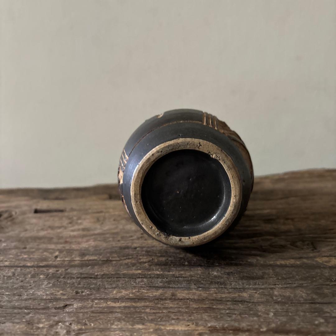 琉球　古典焼　小壺　③壺屋焼　やちむん　古民芸　アンティーク　骨董品　検:李朝.