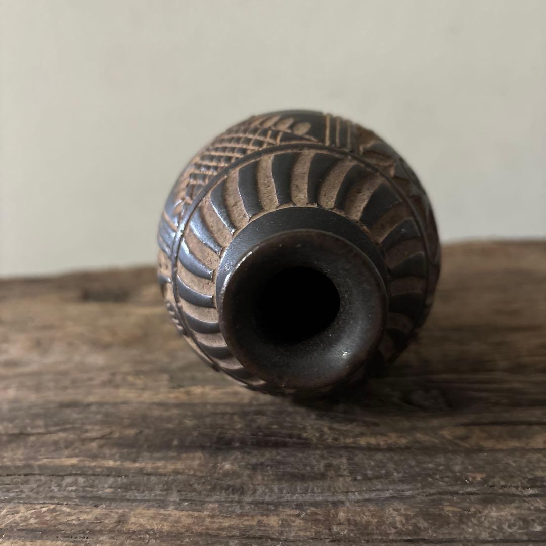 琉球　古典焼　小壺　③壺屋焼　やちむん　古民芸　アンティーク　骨董品　検:李朝.