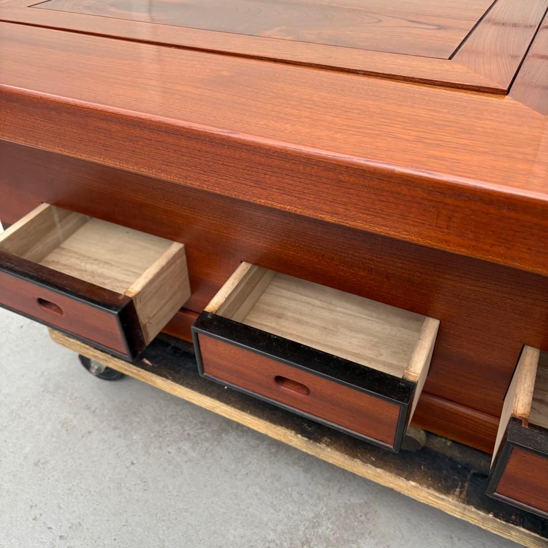 最高級　囲炉裏テーブル　昭和レトロ 火鉢 古民家家具　希少 引き出し 木製　組木