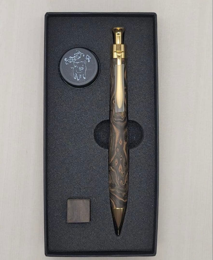 こぶた工房　黒檀瘤　極上杢　シャープペンシル0.5ミリ