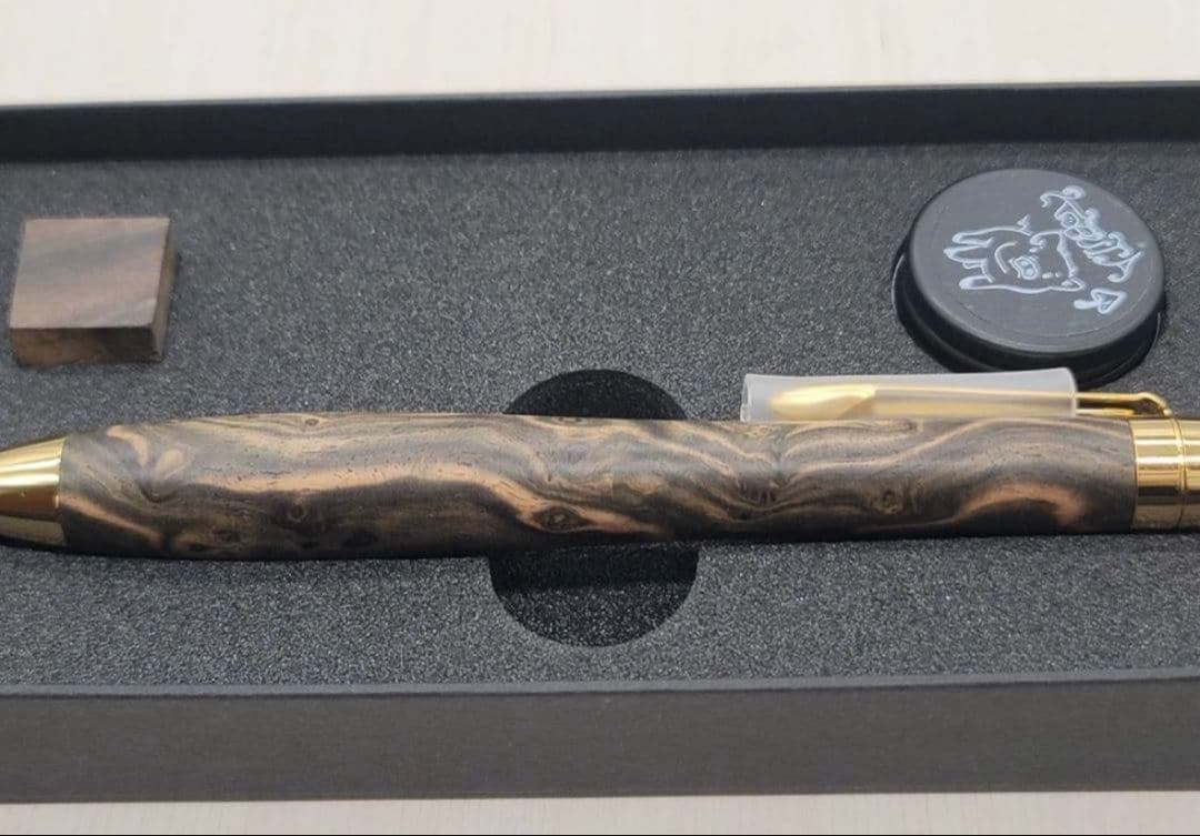 こぶた工房　黒檀瘤　極上杢　シャープペンシル0.5ミリ