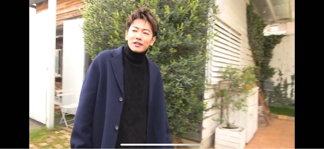 【試着のみ美品】佐藤健　ABYTS ウール リバー チェスターコート ネイビー