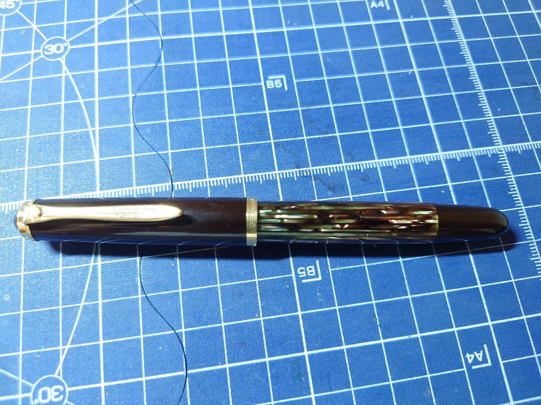 ペリカン 400NN M＆K 茶縞 14C-F 万年筆 中古