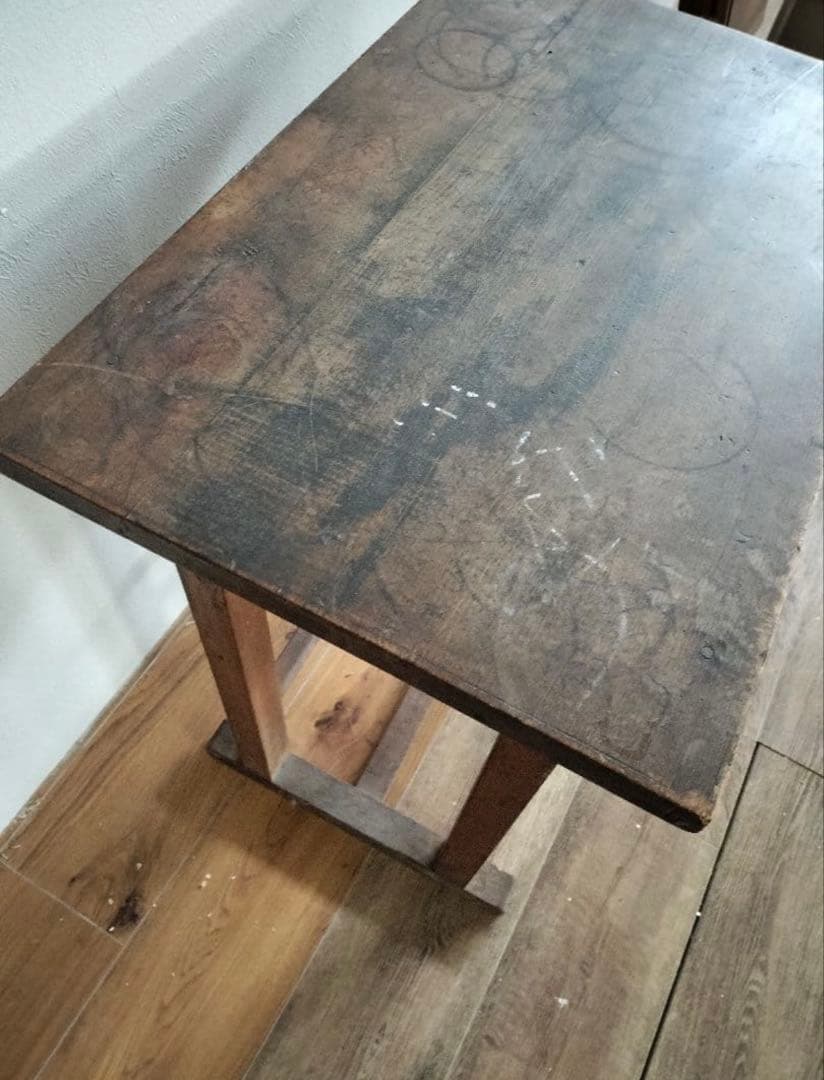 アンティーク　机　学習机　古道具/昭和レトロ/小学校机