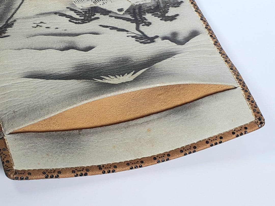 印傳　印伝　財布　長財布　富士山山水図