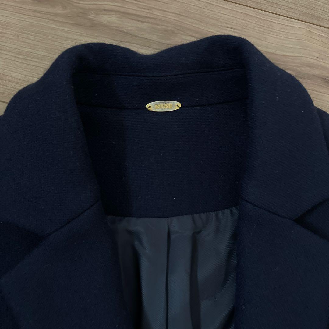 ミューズドゥドゥーズィエムクラス チェスターコート ネイビー　ウール98%
