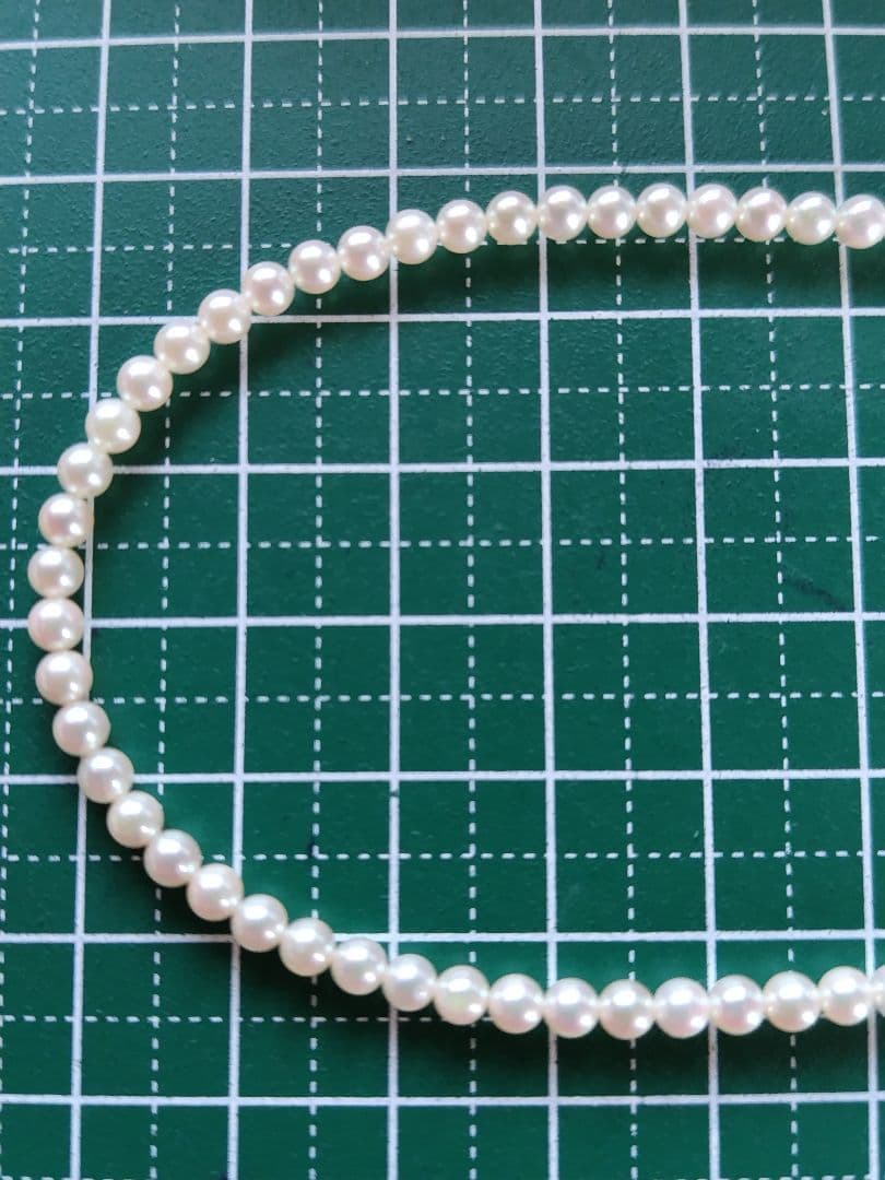 K18WG スライド式アジャスター付き アコヤ真珠ベビーパールネックレス