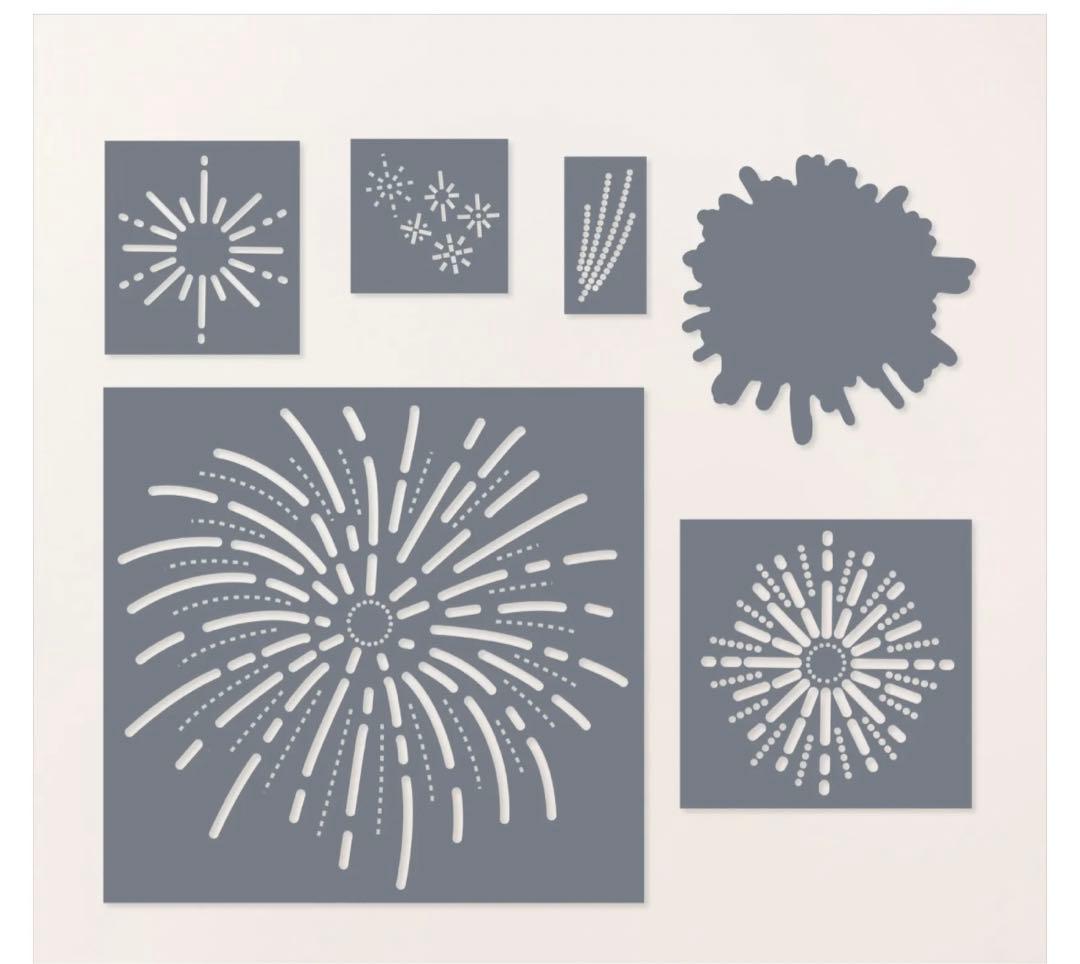 未使用　スタンピンアップ　花火のスタンプ&ダイセット