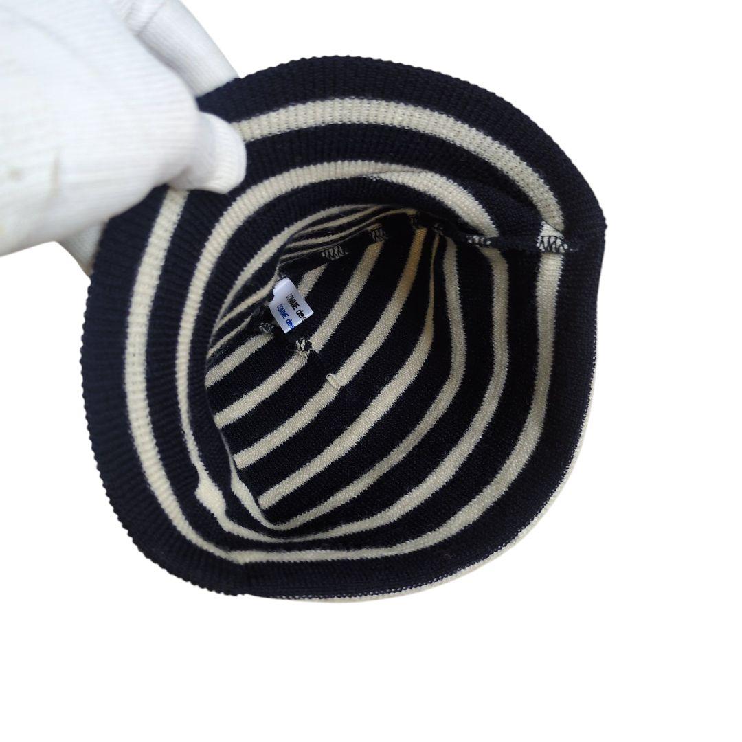 【美品】コムデギャルソン コムコム ボーダー ウール ニットキャップ