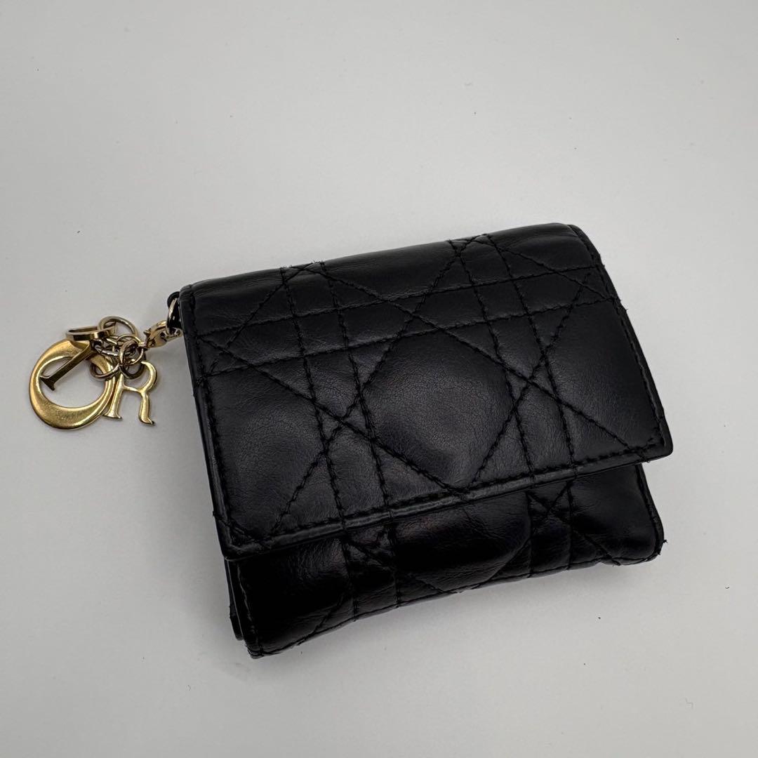 DIOR☆レディ ディオール☆ラムスキン☆ロータスウォレット☆カナージュ☆財布