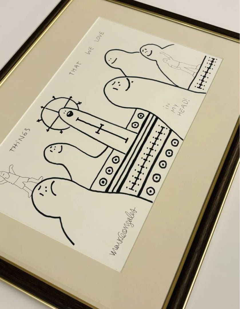 mark gonzales マークゴンザレス 原画 額入 サイン入 アート