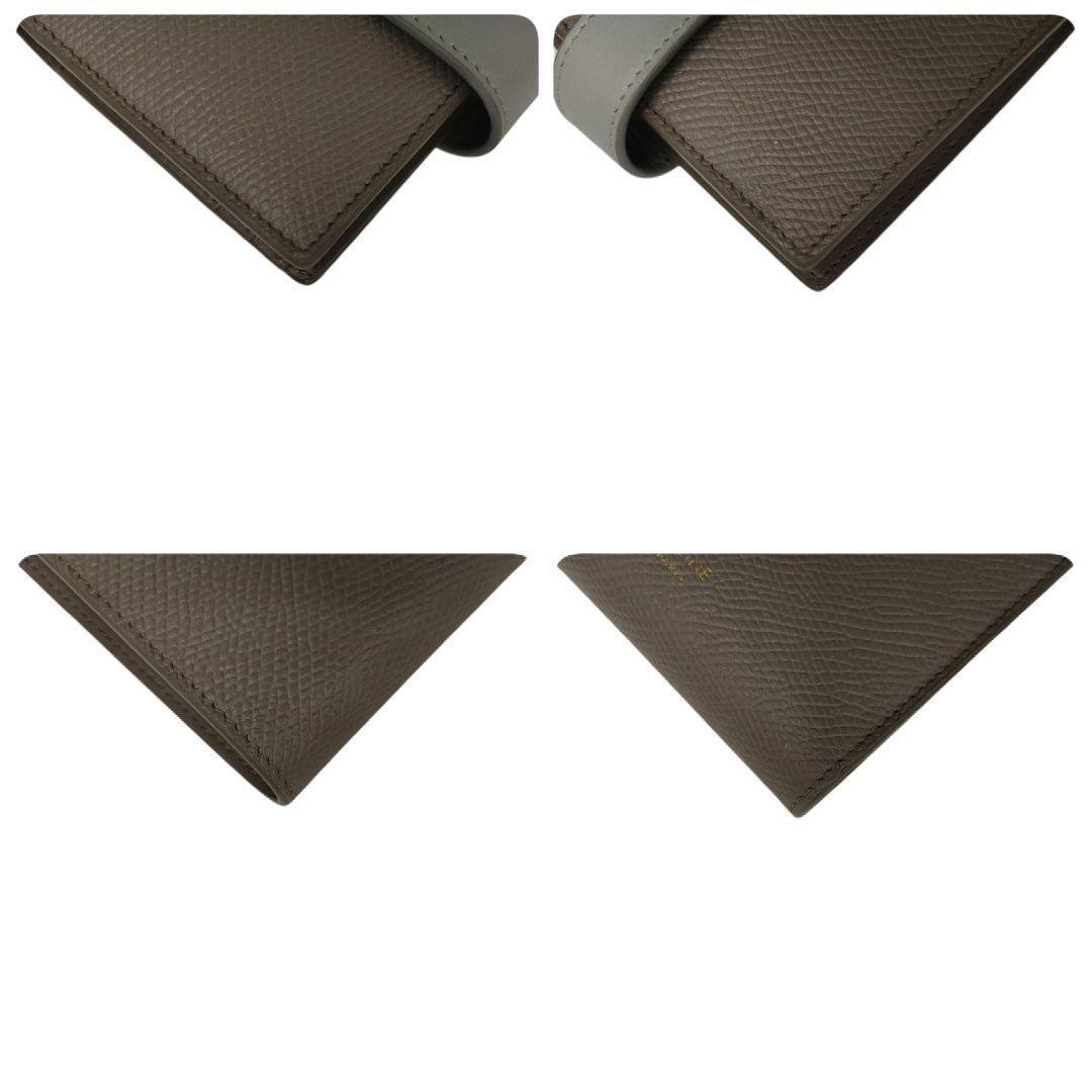 セリーヌ　折り財布　スモールストラップウォレット　グレー　ライトブルー