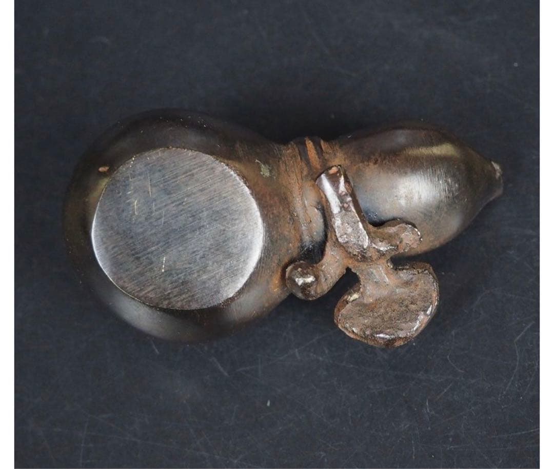 いづみ　送料無料　時代物　瓢箪霊芝古銅水滴