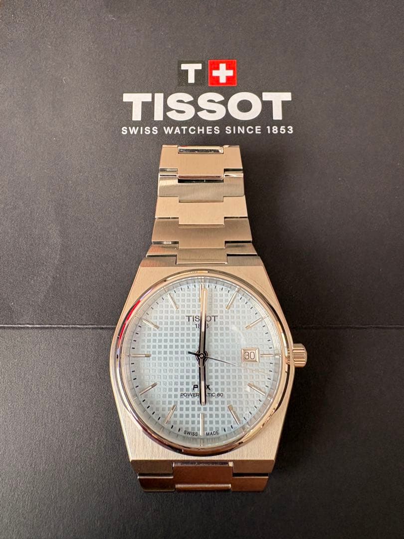 TISSOT 自動巻き時計 青文字盤 ステンレス