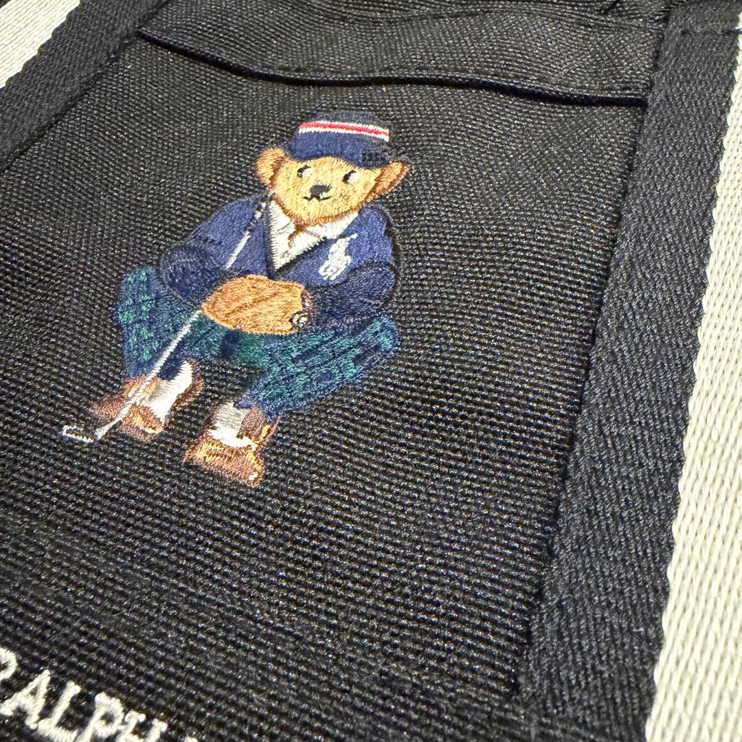 Polo Bear刺繍の黒トート　カートバッグ