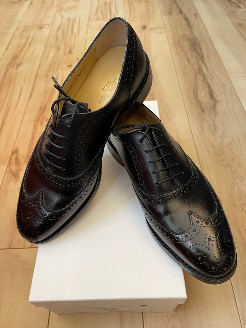 英国製新品ロイドフットウェアVシリーズ 黒色ウィングチップ サイズUK8