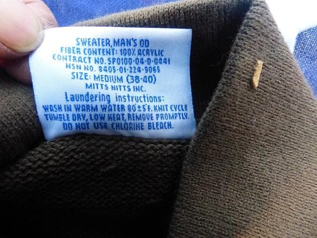 2004 デッド 米軍実物 ５ボタンセーター Ｍ DSPC ヘンリーネック 89