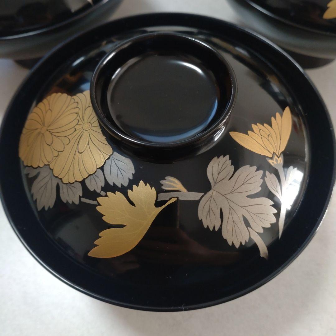 く*ん様 輪島塗　漆器 椀 5個セット 金色の花模様