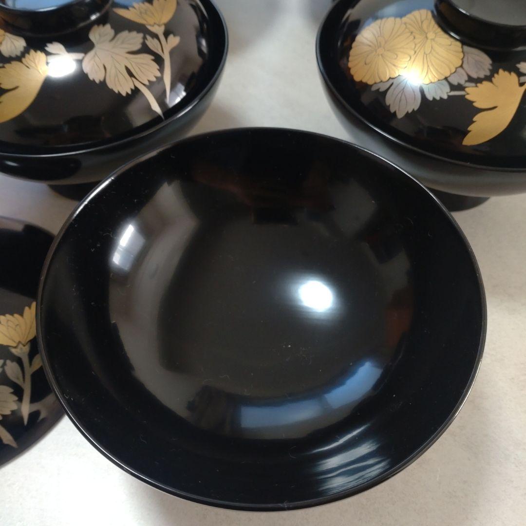 く*ん様 輪島塗　漆器 椀 5個セット 金色の花模様