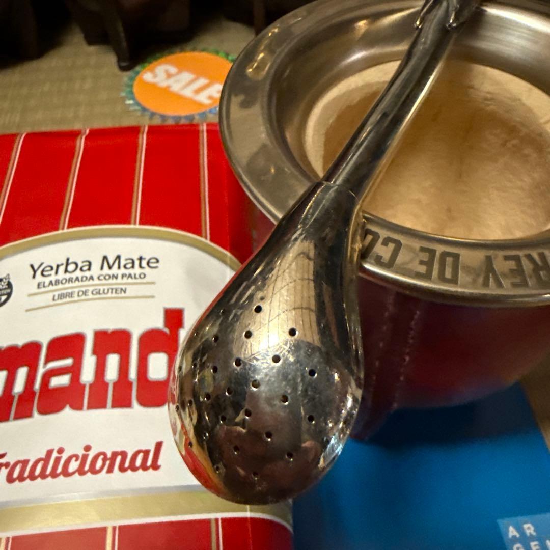 マテ壺、ボンビージャ、マテ茶葉3点セット