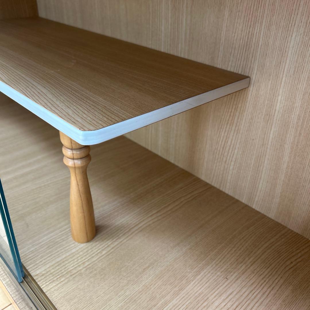 アンティーク　木製 ガラス引き戸 ローボード 飾り棚 キャビネット 北欧レトロ