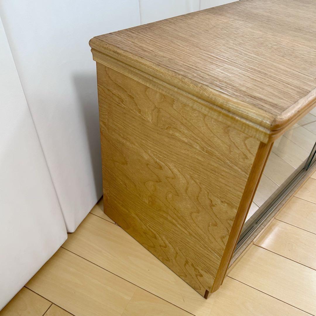 アンティーク　木製 ガラス引き戸 ローボード 飾り棚 キャビネット 北欧レトロ