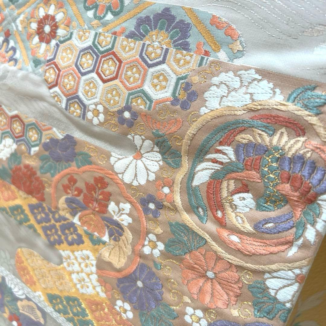 348 振袖フルセット 正絹 クリーム 黄色 金彩 小柄さん 正統派 お上品